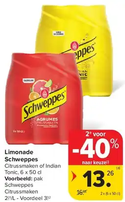 Carrefour Limonade Schweppes aanbieding