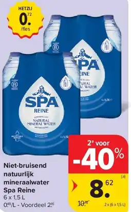 Carrefour Niet-bruisend natuurlijk mineraalwater Spa Reine aanbieding