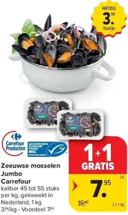 Carrefour Zeeuwse mosselen Jumbo Carrefour aanbieding