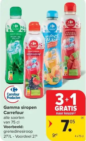 Carrefour Gamma siropen Carrefour aanbieding