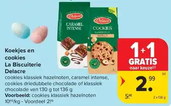 Carrefour Koekjes en cookies La Biscuiterie Delacre aanbieding