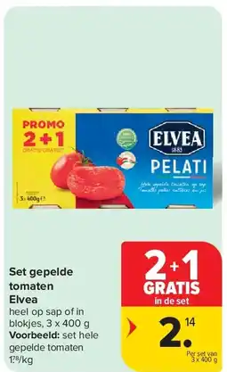 Carrefour Set gepelde tomaten Elvea aanbieding