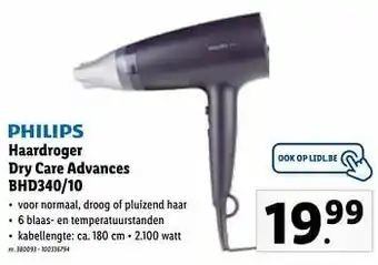 Lidl Philips haardroger dry care advances bhd340-10 aanbieding