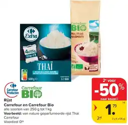 Carrefour Rijst Carrefour en Carrefour Bio aanbieding