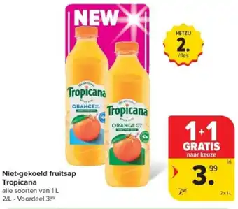 Carrefour Niet-gekoeld fruitsap Tropicana aanbieding