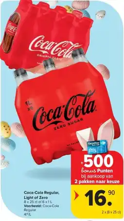 Carrefour Coca-Cola Regular, Light of Zero aanbieding