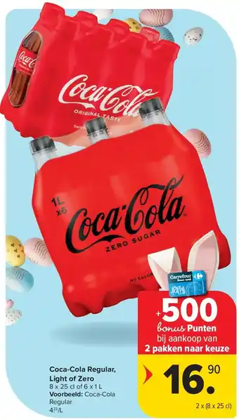 Carrefour Coca-Cola Regular, Light of Zero aanbieding