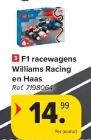 Carrefour F1 racewagens Williams Racing en Haas aanbieding