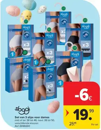 Carrefour Set van 3 slips voor dames aanbieding