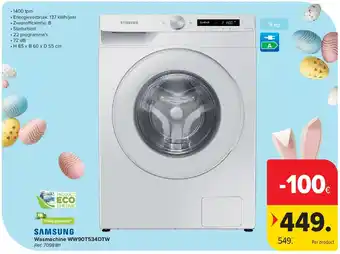 Carrefour Wasmachine WW90T534DTW aanbieding