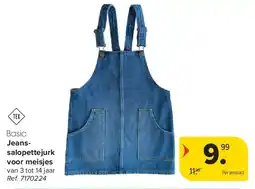 Carrefour Jeanssalopettejurk voor meisjes aanbieding