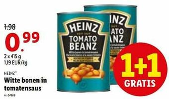 Lidl Witte bonen in tomatensaus aanbieding