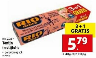 Lidl Tonijn in olijfolie aanbieding