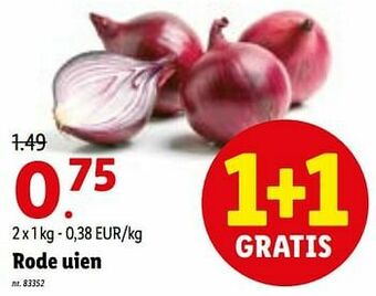 Lidl Rode uien aanbieding