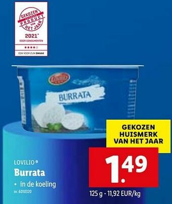 Lidl Burrata aanbieding