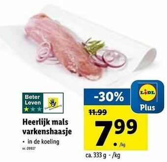 Lidl Heerlijk mals varkenshaasje aanbieding