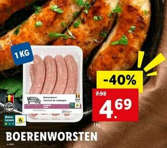 Lidl Boerenworsten aanbieding
