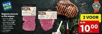 Lidl Belgische entrecote en filet mignon aanbieding