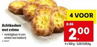 Lidl Achtkoeken met crème aanbieding