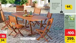 Carrefour Set tafel + 6 stoelen in acacia Bali aanbieding