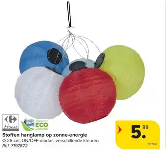 Carrefour Sto en hanglamp op zonne-energie aanbieding