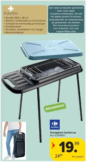 Carrefour Draagbare barbecue aanbieding