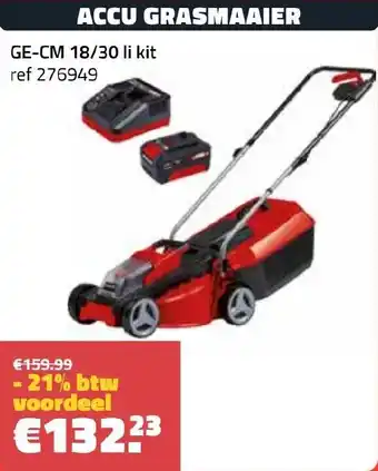 Bouwcenter Frans Vlaeminck Accu grasmaaier GE-CM 18/30 li kit aanbieding