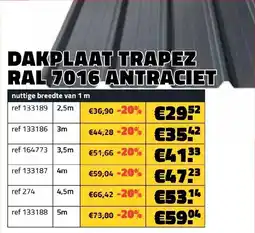 Bouwcenter Frans Vlaeminck Dakplaat Trapez RAL 7016 Antraciet aanbieding