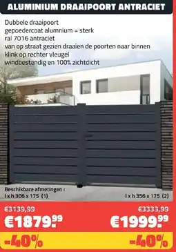 Bouwcenter Frans Vlaeminck Aluminium draaipoort antraciet aanbieding