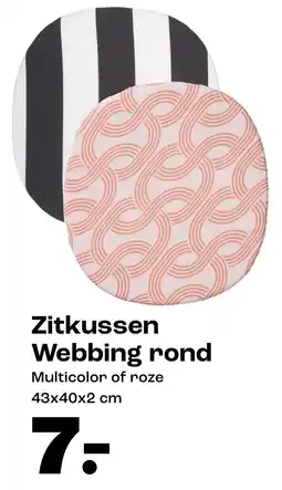 Kwantum Zitkussen Webbing rond aanbieding