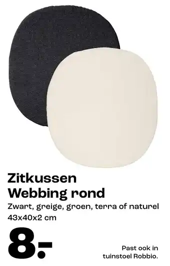 Kwantum Zitkussen Webbing rond aanbieding