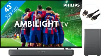 Coolblue Philips 43PUS8309 - Ambilight (2024) + Soundbar + Hdmi kabel aanbieding