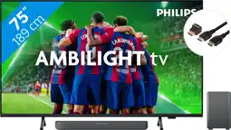 Coolblue Philips 75PUS8309 - Ambilight (2024) + Soundbar + Hdmi kabel aanbieding