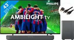 Coolblue Philips 43PUS8309 - Ambilight (2024) + Barre de Son + Câble HDMI aanbieding