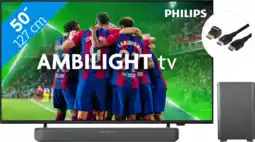 Coolblue Philips 50PUS8309 - Ambilight (2024) + Barre de Son + Câble HDMI aanbieding