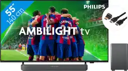 Coolblue Philips 55PUS8309 - Ambilight (2024) + Barre de Son + Câble HDMI aanbieding