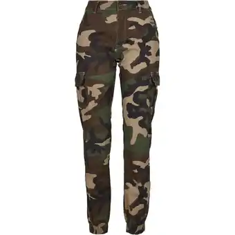 Decathlon Dames Camouflage Hoge Taille Cargo Broek (Houten Camo) aanbieding