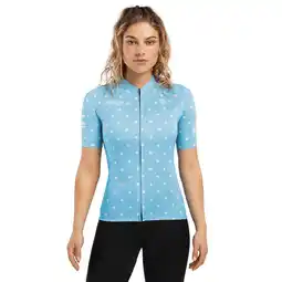 Decathlon Dames Wielrennen wielershirt Bio Race Dots Blauw aanbieding