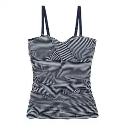 Decathlon Dames Aceana III Seeksucker Tankini Top (Marine / Wit) aanbieding