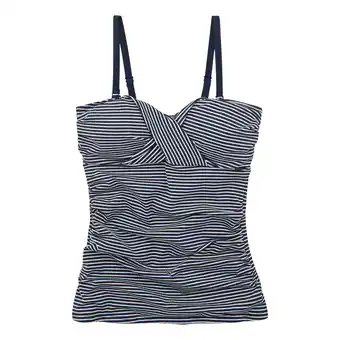 Decathlon Dames Aceana III Seeksucker Tankini Top (Marine / Wit) aanbieding