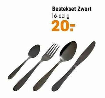Kwantum Bestekset zwart aanbieding