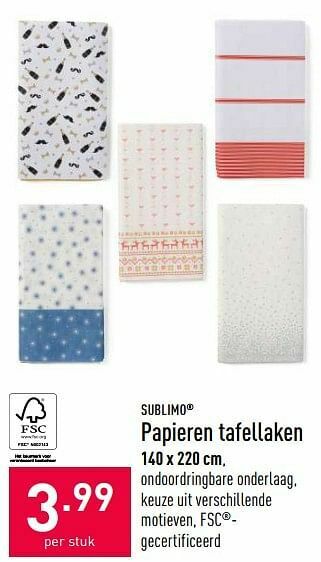 ALDI Papieren tafellaken aanbieding