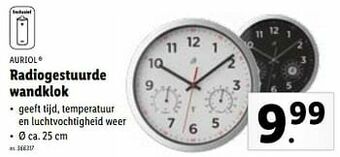 Lidl Radiogestuurde wandklok aanbieding