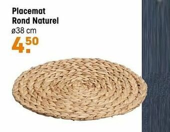 Kwantum Placemat rond naturel aanbieding