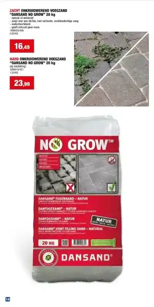 Hubo ZACHT ONKRUIDWEREND VOEGZAND DANSAND NO GROW 20 kg aanbieding