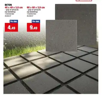 Hubo BETON 40 x 40 x 3,9 cm aanbieding