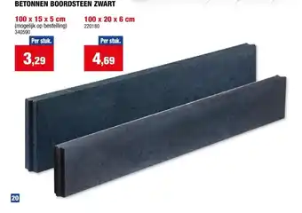 Hubo BETONNEN BOORDSTEEN ZWART 100 x 15 x 5 cm aanbieding