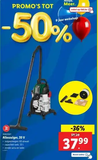 Lidl Alleszuiger, 20 V aanbieding