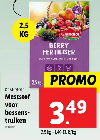 Lidl GRANDIOL Meststof voor bessens- truiken aanbieding