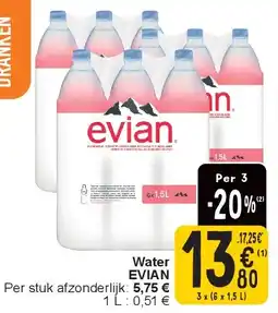 Cora Water EVIAN aanbieding